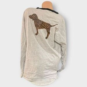 Victoria’s Secret PINK XL Long Sleeve Campus Tee Cheetah Pup